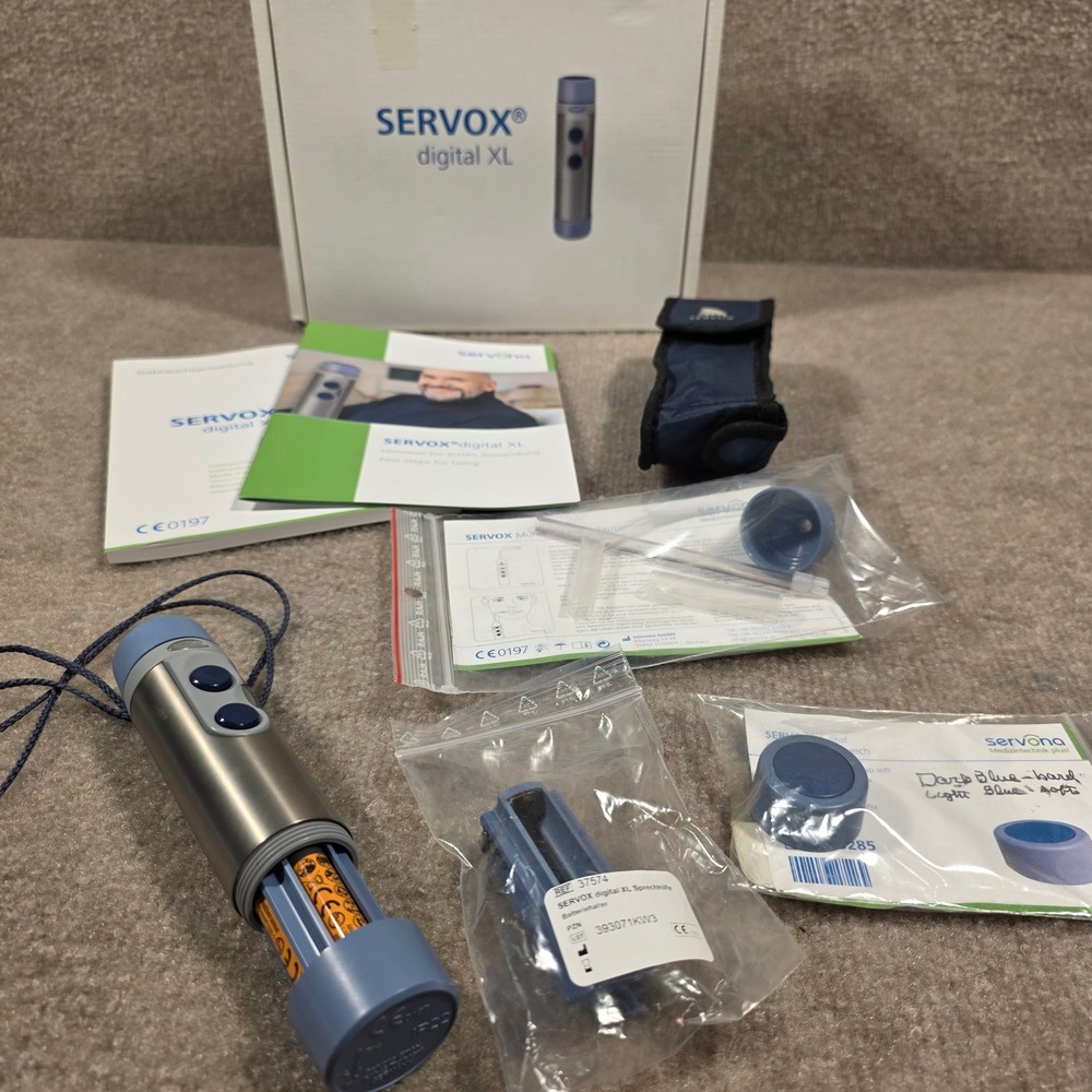 Servox Digital XL Speech Aid Electrolarynx Set with Accessories TESTED